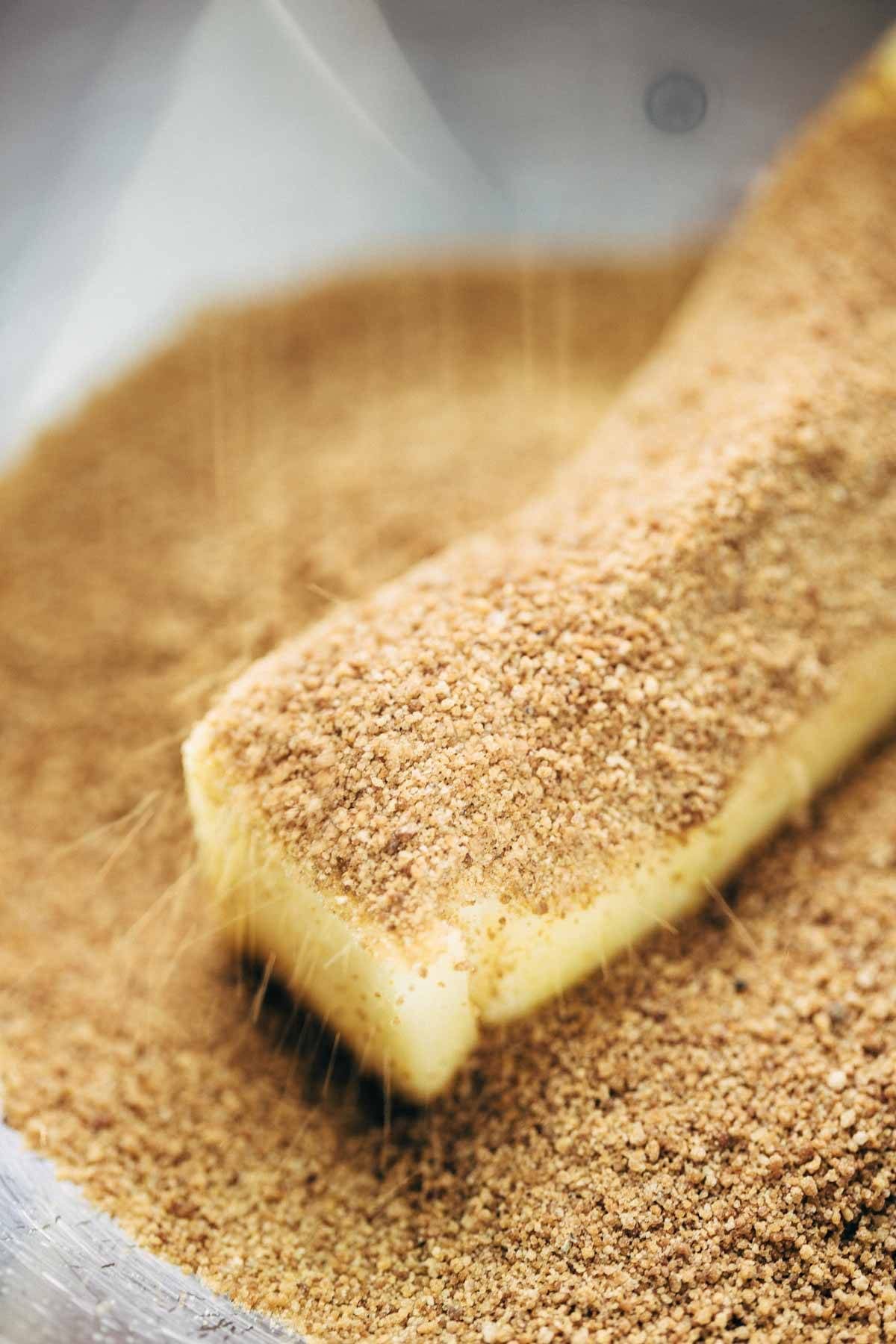 Sugar and butter in a bowl.