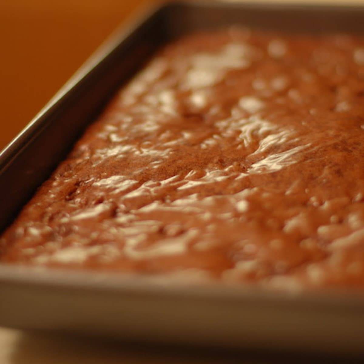 Brownies for scotchabrownies in a pan.
